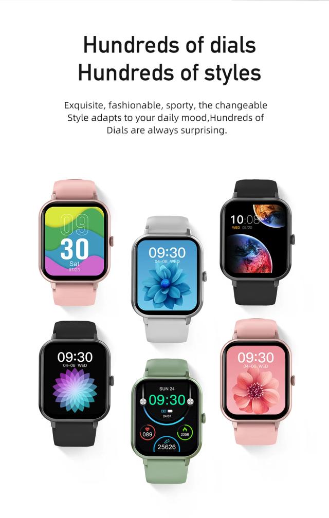 ساعة ذكية بلوتوث بشاشة لمس ومستشعر نبضات القلب وعداد الخطوات لون زهري اواي Awei H25 Multifunctional Smart Watch