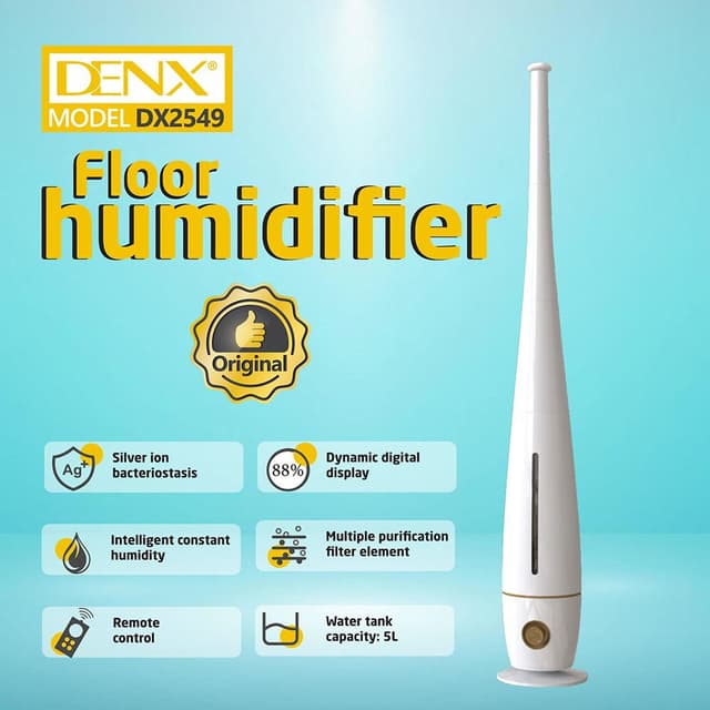 مرطب هواء دينكس 5 لتر مع ريموت Denx Dx2549 Floor Humidifier