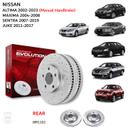 Nissan Altima 2002 to 2023 - Rear Drilled and Slotted Brake Disc Rotors by PowerStop Evolution (Maxima Sentra Juke) - SW1hZ2U6MzIwMzc3Mw==