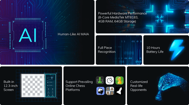 طاولة شطرنج ذكية تعمل بالذكاء الاصطناعي مع شاشة 12.3 بوصة Chessnut Evo - The Future of Ultra Smart AI Chessboard - SW1hZ2U6MzIxNTQyOA==