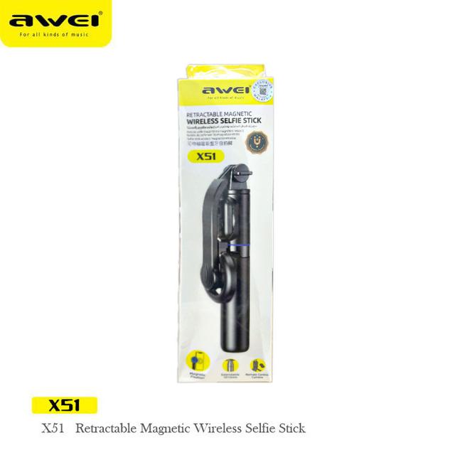 عصا سيلفي لاسلكية ترايبود قابلة للطي اواي Awei X51 Wireless Selfie Stick
