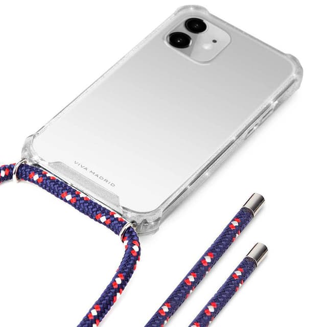 حافظة جوال أيفون 12 و 12 برو شفافة مع حبل أزرق من فيفا Viva Madrid Portra Clear Case for Apple iPhone 12 12 Pro 6.1 Blue Lanyard