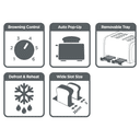 Black+Decker 4 Slice Stainless Steel Toaster, Silver - Et444-B5