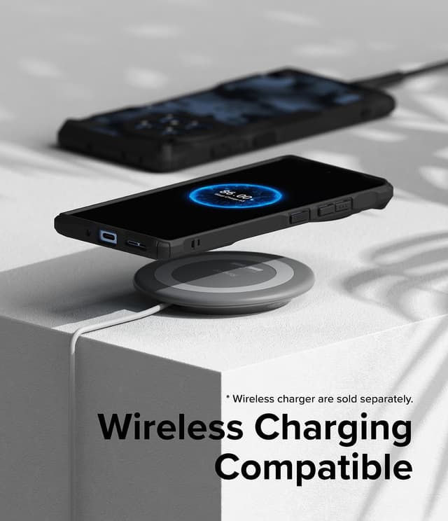 كفر جوال باللون الاسود المموه ون بلس 12 ار فايف جي مقاوم للخدوش من رينجك Ringke Fusion X Compatible with OnePlus 12R 5G Case Cover Transparent Hard Back Soft Flexible TPU Bumper Scratch Resistant Shockproof Protection OnePlus 12R Back Cover Camo Black