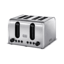 Black+Decker 4 Slice Stainless Steel Toaster, Silver - Et444-B5