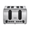 Black+Decker 4 Slice Stainless Steel Toaster, Silver - Et444-B5