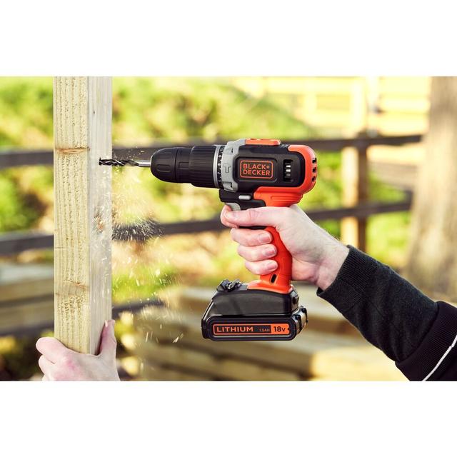 Black+Decker Combi Hammer Drill With 2 Batteries In Kitbox For Metal, Wod & Masonry Drilling & Screwdriving/Fastening