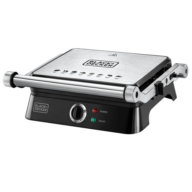 BLACK&DECKER 1400w Contact Grill With Full Flat Grill For Barbecue - SW1hZ2U6MzIzODg2OA==