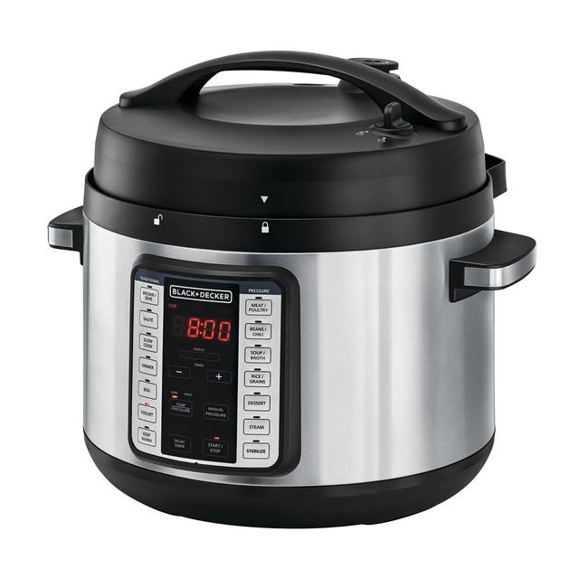 قدر ضغط كهربائي ذكي قابل للبرمجة 10 لتر 1350 واط بلاك اند ديكر Black+Decker Smart Programmable Electric Pressure Cooker 10 L 1350 W