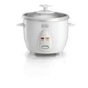 طباخة الأرز الكهربائية سعة 60 ملي لتر 350 واط أبيض بلاك اند ديكر Black+Decker 0.6 L/ 2.5 Cup Rice Cooker