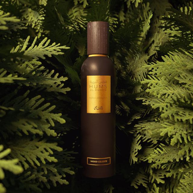 معطر جو بخاخ همس البرية خشب سيليست 250 مل رصاصي Rasasi Hums Al Bareya Wood Celeste 250ml