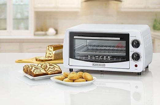 Black+Decker 9l Double Glass Multifunction Toaster Oven For Toasting/ Baking/ Broiling, White