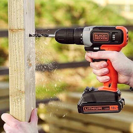 دريل كهربائي لا سلكي 600 دورة مع بطاريتين وقاعدة شحن بلاك اند ديكر Black+Decker Cordless Drill Driver With 2 Batteries And Charger In Kit Box