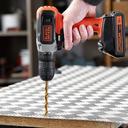 Black+Decker 18v 1.5ah Li-Ion Cordless Drill Driver For Wood Drilling & Screwdriving/Fastening, Orange/Black - SW1hZ2U6MzIzODI4Mg==