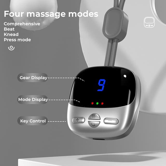 جهاز مساج الرقبة بالنبضات الكهربائية 4 أوضاع مع خاصية الحرارة Portable Neck Massager