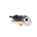 Black+Decker 26cm Non-Stick Kadai & Wok Pan With Glass Lid And 5 Layer Ptfe Teflon Non-Stick Spray Coating