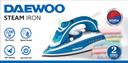 مكواة ملابس يدوية 2200 واط بالتكنلوجيا الكورية دايو أزرق DAEWOO Steam Iron With Ceramic Soleplate
