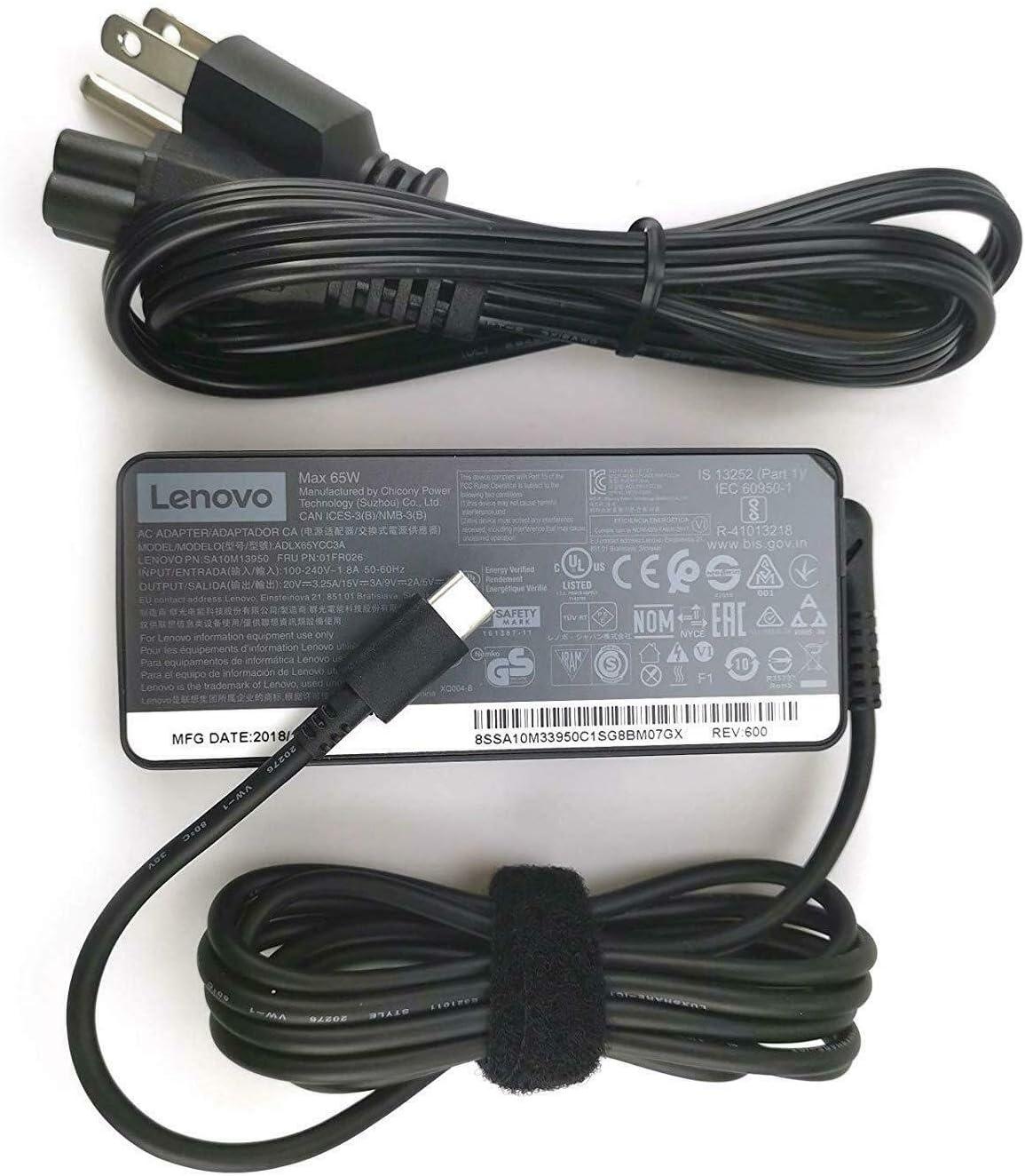 شاحن اجهزة لينوفو 65 وات يو اس بي سي بلون اسود من لينوفو Lenovo 65w Standard Ac Adapter (Usb Type-C)