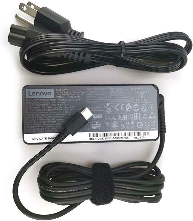 شاحن اجهزة لينوفو 65 وات يو اس بي سي بلون اسود من لينوفو Lenovo 65w Standard Ac Adapter (Usb Type-C) - SW1hZ2U6MzI4NDkzNA==