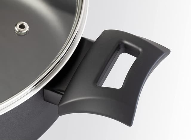 Black+Decker 26cm Non-Stick Kadai & Wok Pan With Glass Lid And 5 Layer Ptfe Teflon Non-Stick Spray Coating