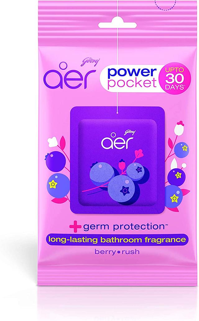 Godrej Aer Power Pocket Bathroom Fragrance -Berry Rush 10g - SW1hZ2U6MzI0MDUzMg==