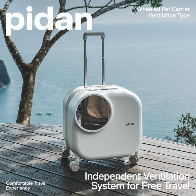 Pidan Rolling Pet Carrier Suitcase With Integrated Fan and Light