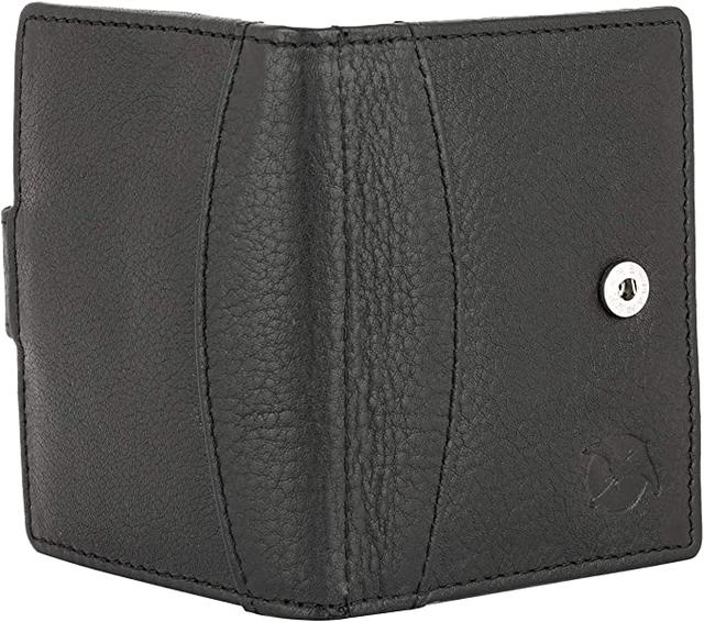 محفظه رجاليه صغيره للبطاقات جلد طبيعي فلاينغ فوسيل أسود  Flying Fossil Genuine Leather Hand-Crafted Card Holder