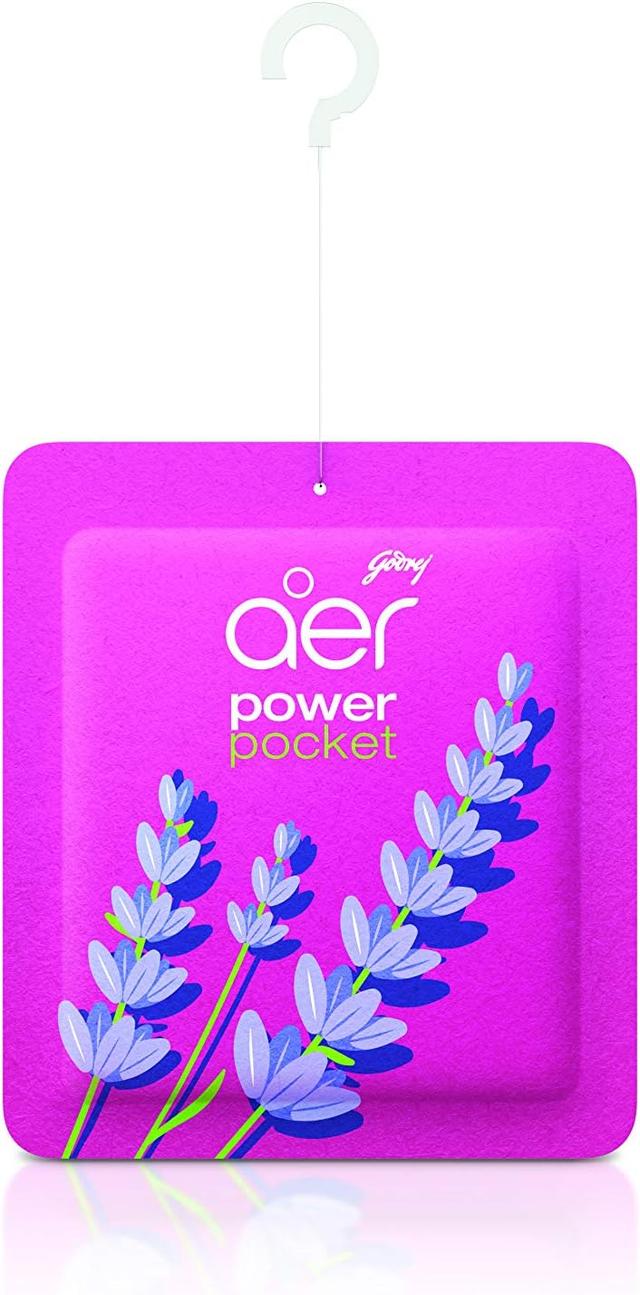 معطر للحمامات والخزائن 10 غرام جودريج برائحة اللافندر Godrej Aer Power Pocket Bathroom Fragrance