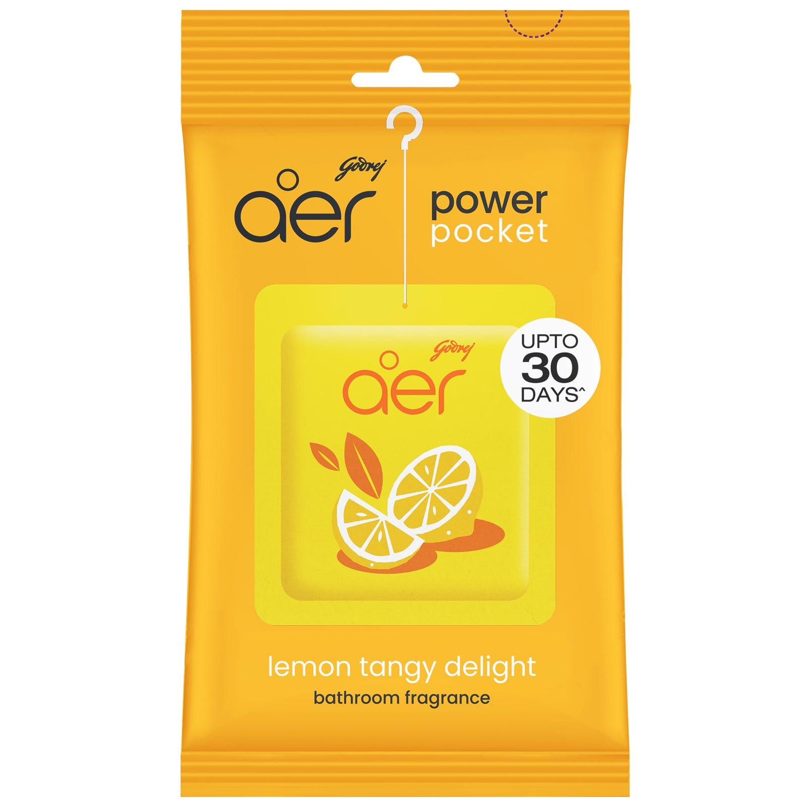 Godrej Aer Power Pocket Bathroom Fragrance -Bright Tangy Delight 10g