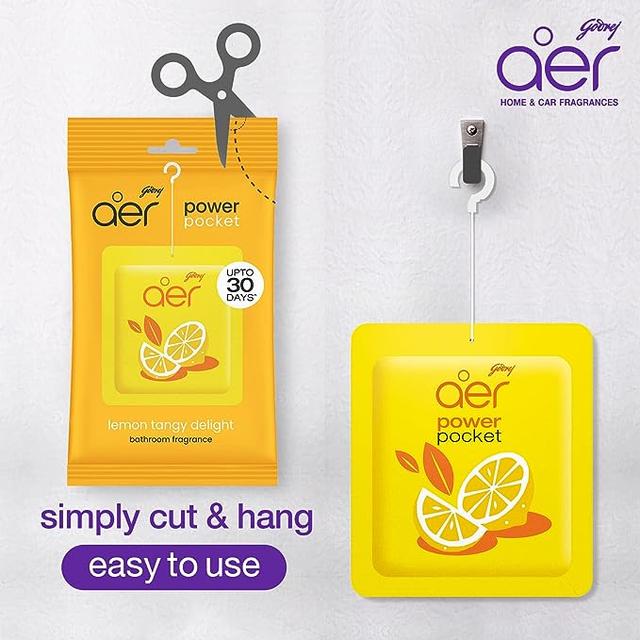 Godrej Aer Power Pocket Bathroom Fragrance -Bright Tangy Delight 10g - SW1hZ2U6MzIzOTU5OA==