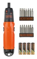 مفك براغي كهربائي مع 19 رأس بلاك اند ديكر Black+Decker Battery Powered Cordless Screwdriver