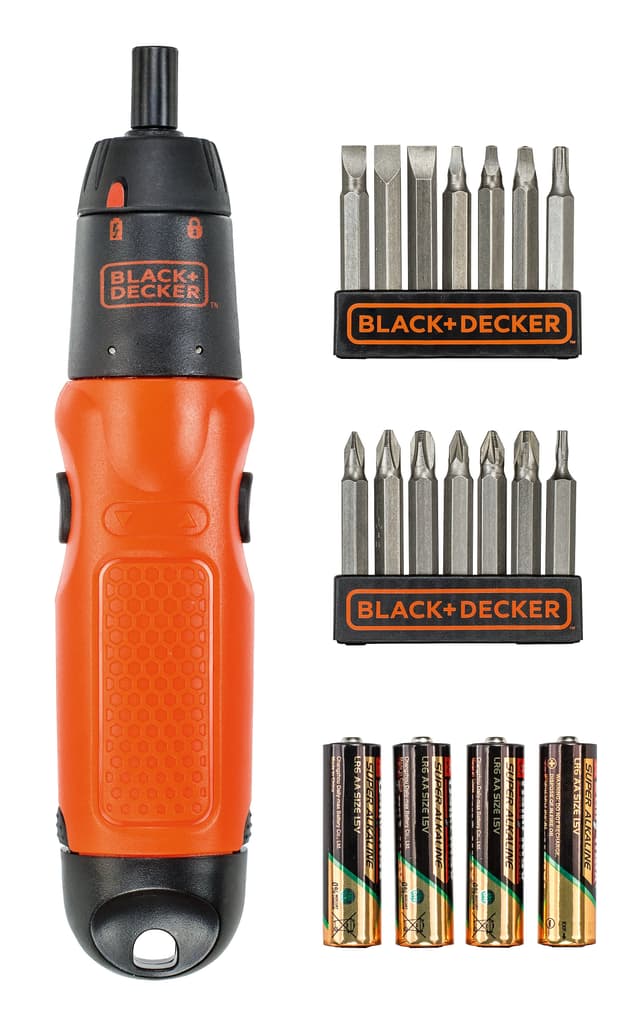 مفك براغي كهربائي مع 19 رأس بلاك اند ديكر Black+Decker Battery Powered Cordless Screwdriver