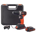 دريل كهربائي لا سلكي 600 دورة مع بطاريتين وقاعدة شحن بلاك اند ديكر Black+Decker Cordless Drill Driver With 2 Batteries And Charger In Kit Box