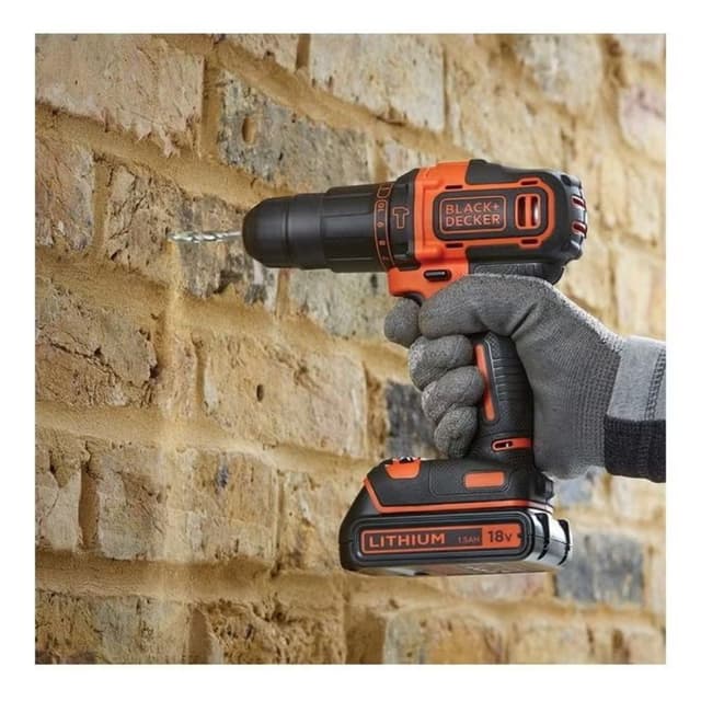 دريل كهربائي صغير لا سلكي بمحركين مع صندوق معدات بلاك اند ديكر Black+Decker Cordless 2 Gear Combi Hammer Drill With Kitbox