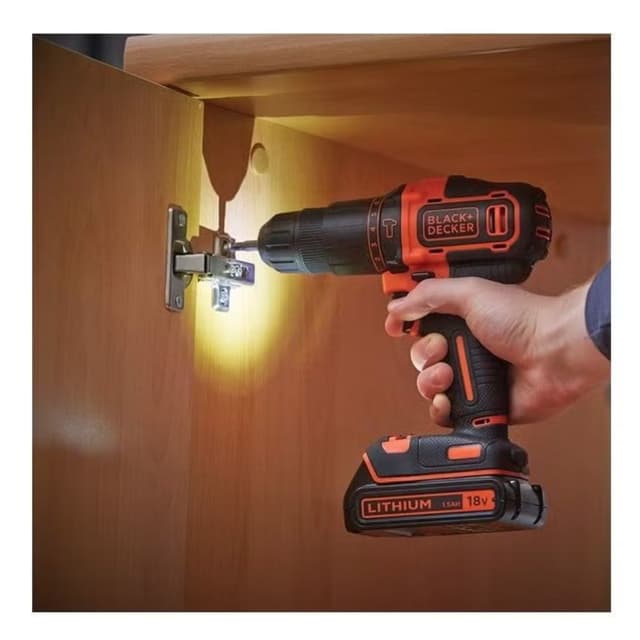 دريل كهربائي صغير لا سلكي بمحركين مع صندوق معدات بلاك اند ديكر Black+Decker Cordless 2 Gear Combi Hammer Drill With Kitbox