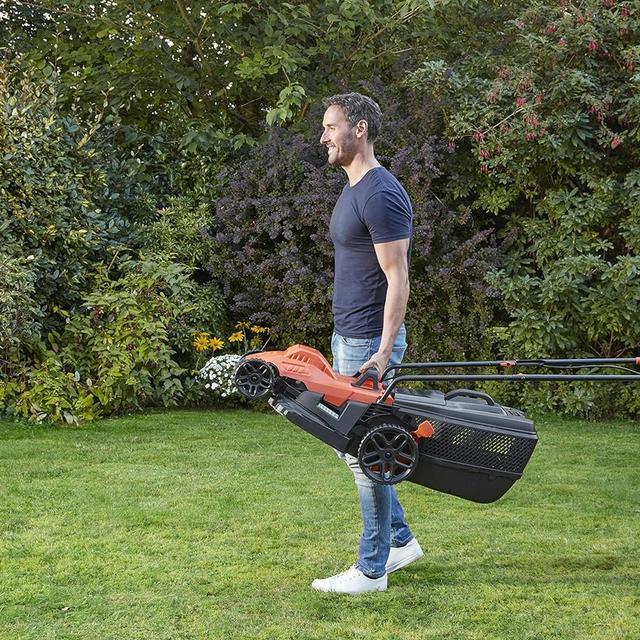 Black+Decker 1400w 34cm Lawn Mower With Bike Handle For Lawn & Garden - SW1hZ2U6MzIzODYyNg==