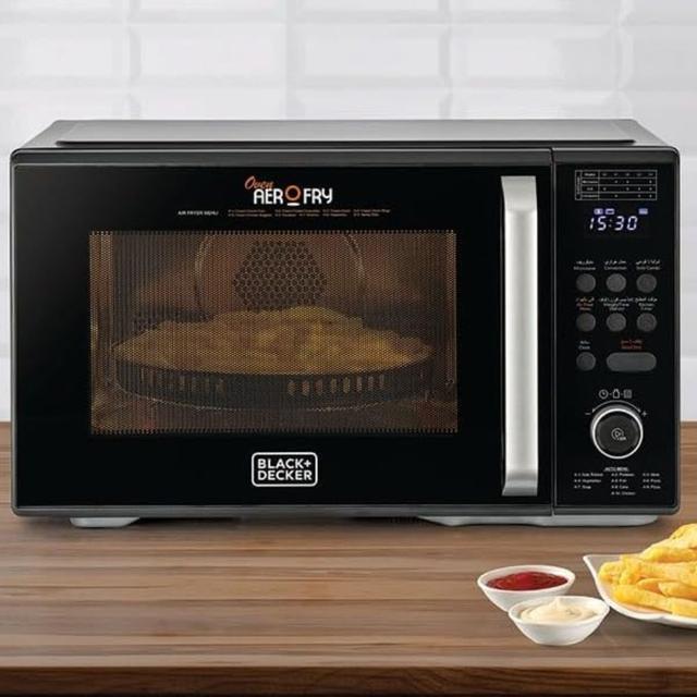 فرن ميكروويف رقمي 4 في 1 بسعة 29 لتر أسود بلاك اند ديكر Black+Decker 4-In-1 Digital Microwave Oven With Air FryerGrill & Convection 29l Mzaf2910-B5