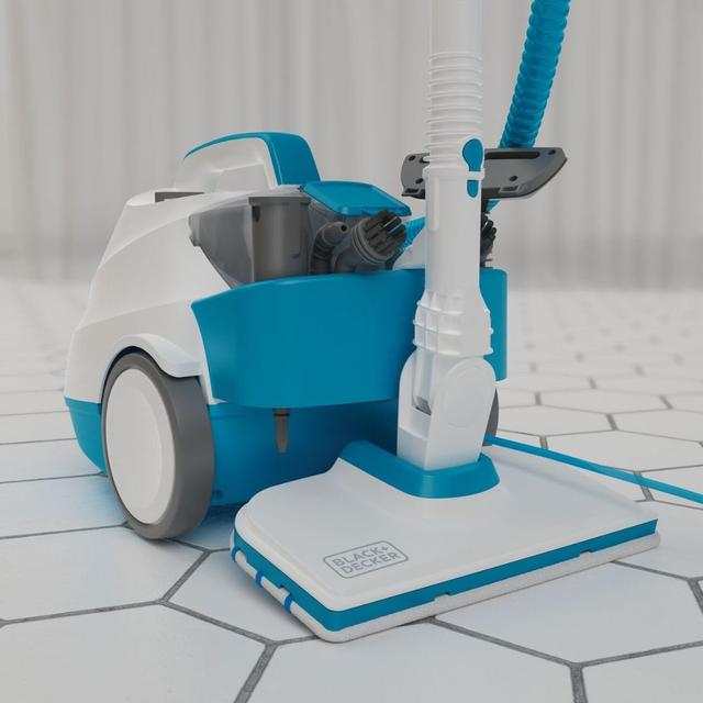 Black+Decker Pressurized Steam Cleaner With 8 Accessories, 2000w, 4 Bar, White/Blue - Bhsmp2008-Gb - SW1hZ2U6MzIzODcwMg==