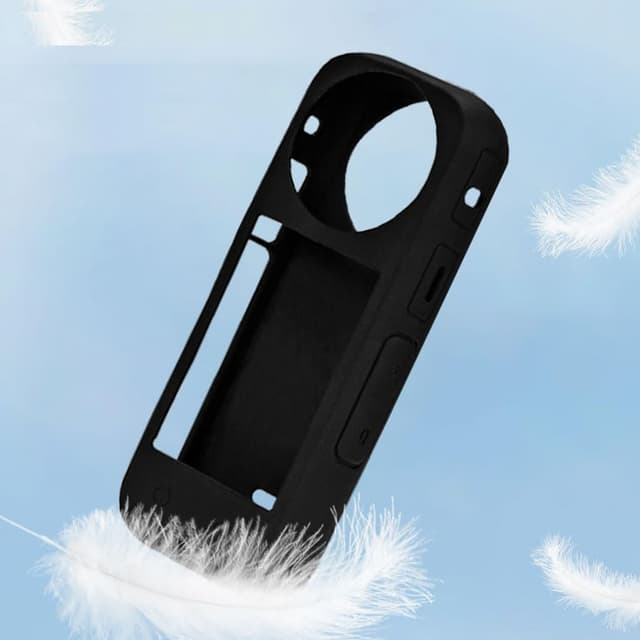 O Ozone Compatible Case for Insta360 X4 | Silicone Carrying Case with Guards Lens Cover Cap | Anti-drop Protective Accessories Cover for Insta360 X4 Action Camera Accessories - Red