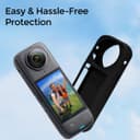 O Ozone Compatible Case for Insta360 X4 | Silicone Carrying Case with Guards Lens Cover Cap | Anti-drop Protective Accessories Cover for Insta360 X4 Action Camera Accessories - Red