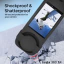 O Ozone Compatible Case for Insta360 X4 | Silicone Carrying Case with Guards Lens Cover Cap | Anti-drop Protective Accessories Cover for Insta360 X4 Action Camera Accessories - Red