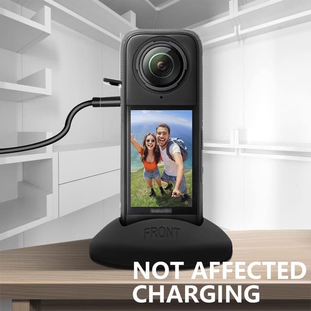 قاعدة كاميرا انستا 360 اكس 4 باللون الاسود مصنوعة من السيليكون من اوزون O Ozone Silicone Desktop Base Stand Compatible with Insta360 X4 Panoramic Action Camera Protective Non Slip Mount Accessories for Insta360 X4 Black