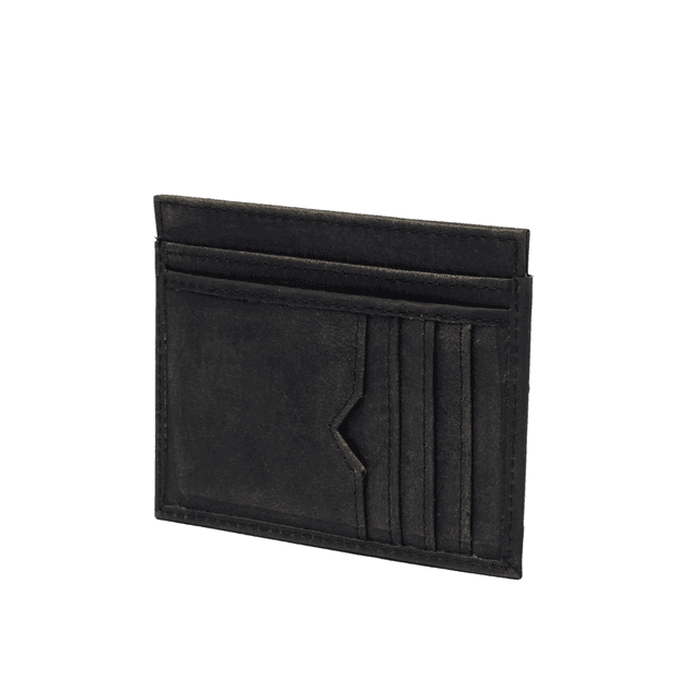 Leather Card Holder Foldable Black - 973973