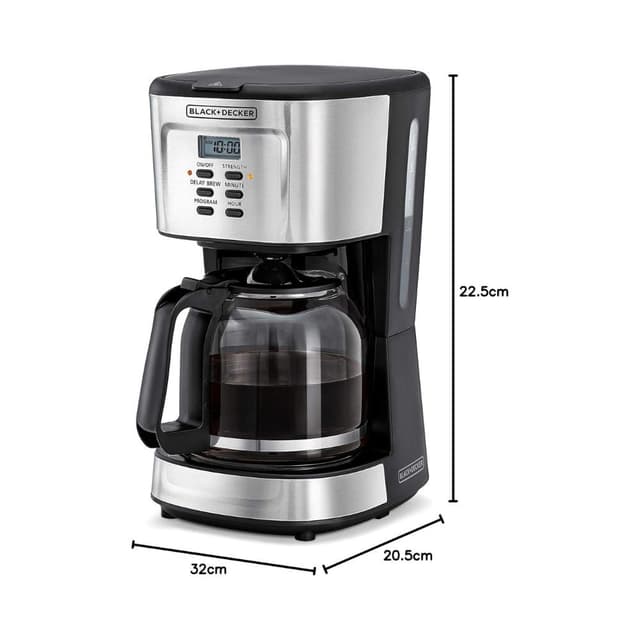 ماكينة قهوة امريكي 1.5 لتر مع طاحونة قهوة بلاك آند ديكر BLACK&DECKER Coffee Machine And Coffee Grinder