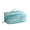 O Ozone Portable Mesh Cosmetic Bag Transparent Simple Toiletry Bag for Makeup Storage And Travel Organizer Makeup Bag Storage Makeup Organizer Makeup Pouch with Handle- White