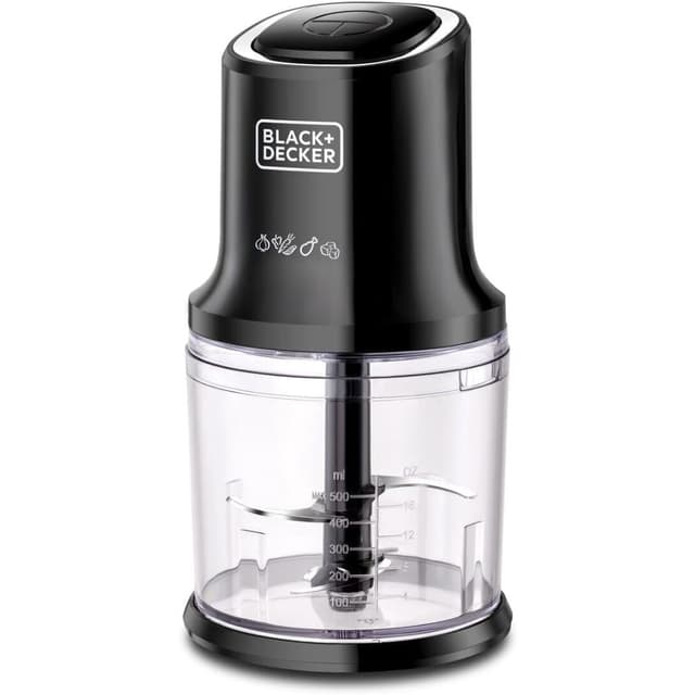 Black+Decker Vertical Chopper, 4 Blades, 500w, 500ml, Black - Fc500-B5, By Black+Decker