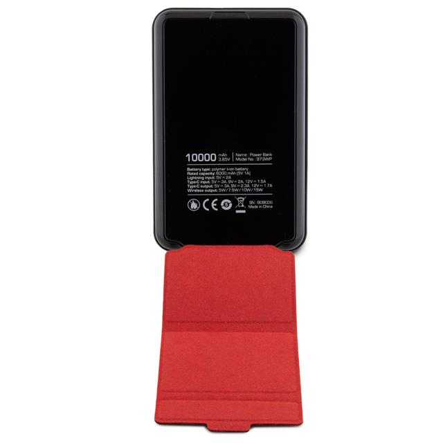 Ferrari PU Magsafe Powerbank Stand 10000mAh With Metal Logo - Black