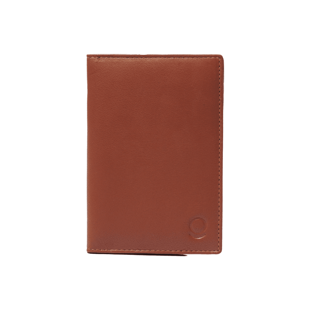 Leather Passport Holder Brown