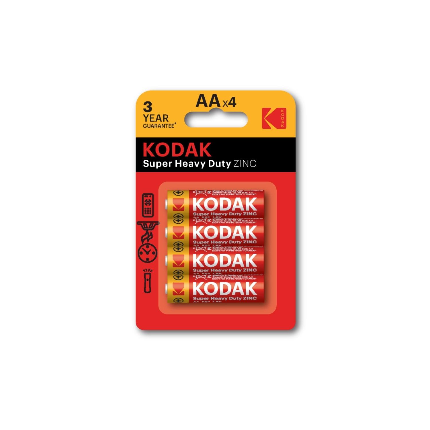 بطاريات ريموت زنك AA مجموعة 4 بطاريات كوداك Kodak Zinc Super Heavy Duty Aa Battery