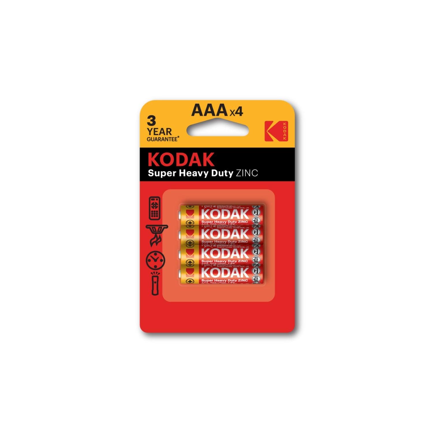 بطارية ريموت صغيرة AAA زنك 4 قطعة كوداك Kodak Zinc Super Heavy Duty Aaa Battery